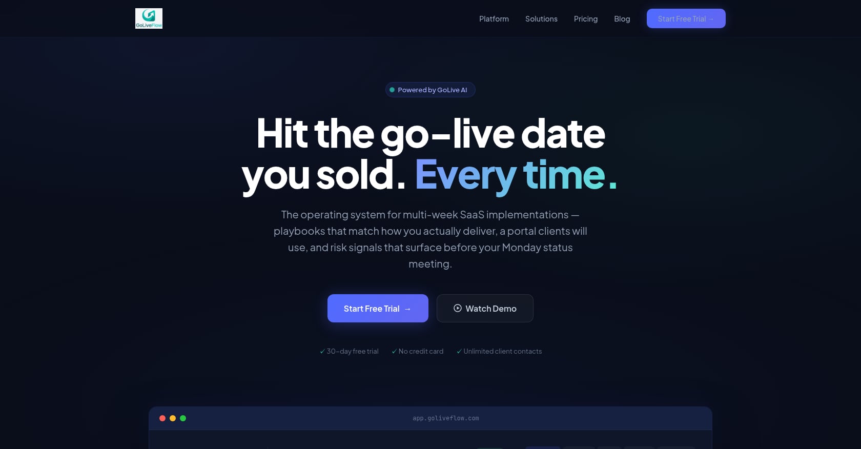 GoLiveFlow Screenshot