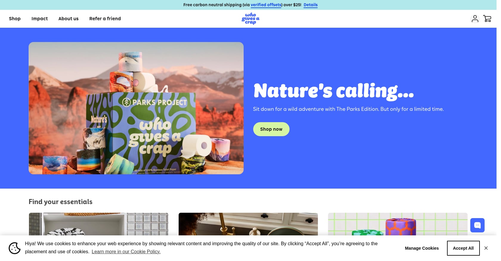 Who Gives A Crap: 50% Profits Donated Screenshot