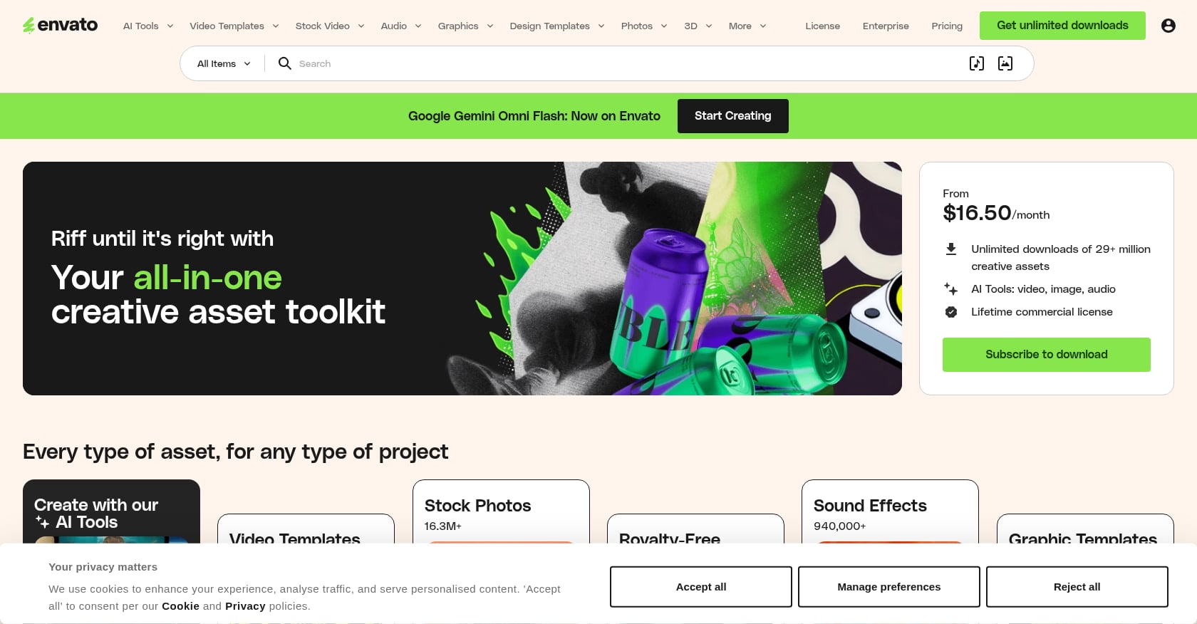 Envato Elements / Audiojungle 截图