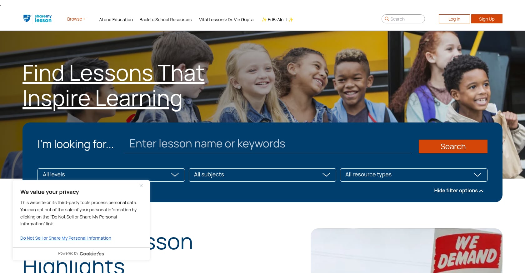 Share My Lesson Screenshot