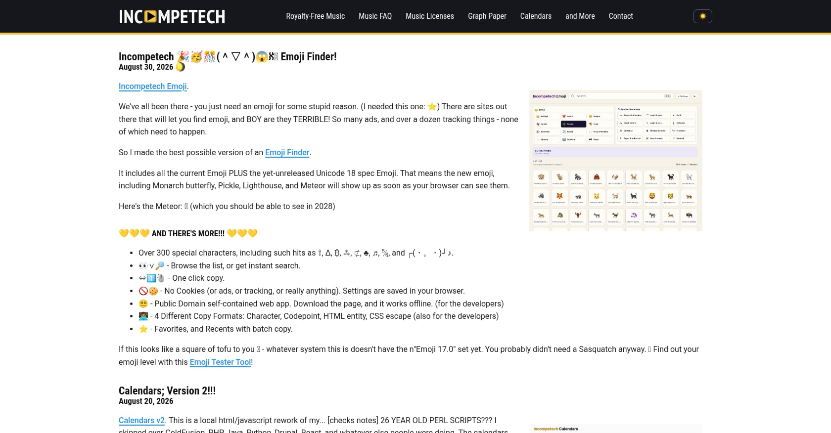 Incompetech / Audionautix Screenshot