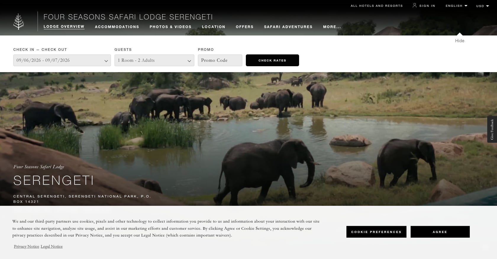 Four Seasons Safari Lodge Serengeti Screenshot