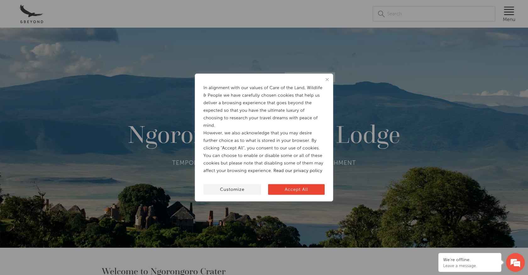 andBeyond Ngorongoro Crater Lodge Screenshot
