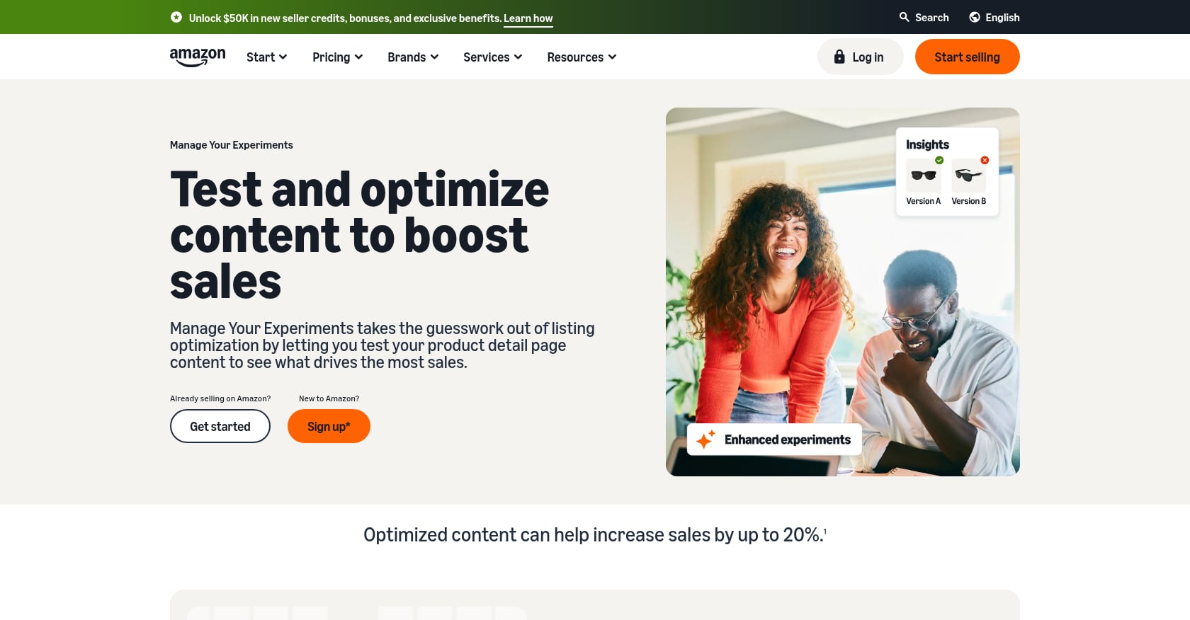 A/B Test Your A+ With Manage Your Experiments Screenshot