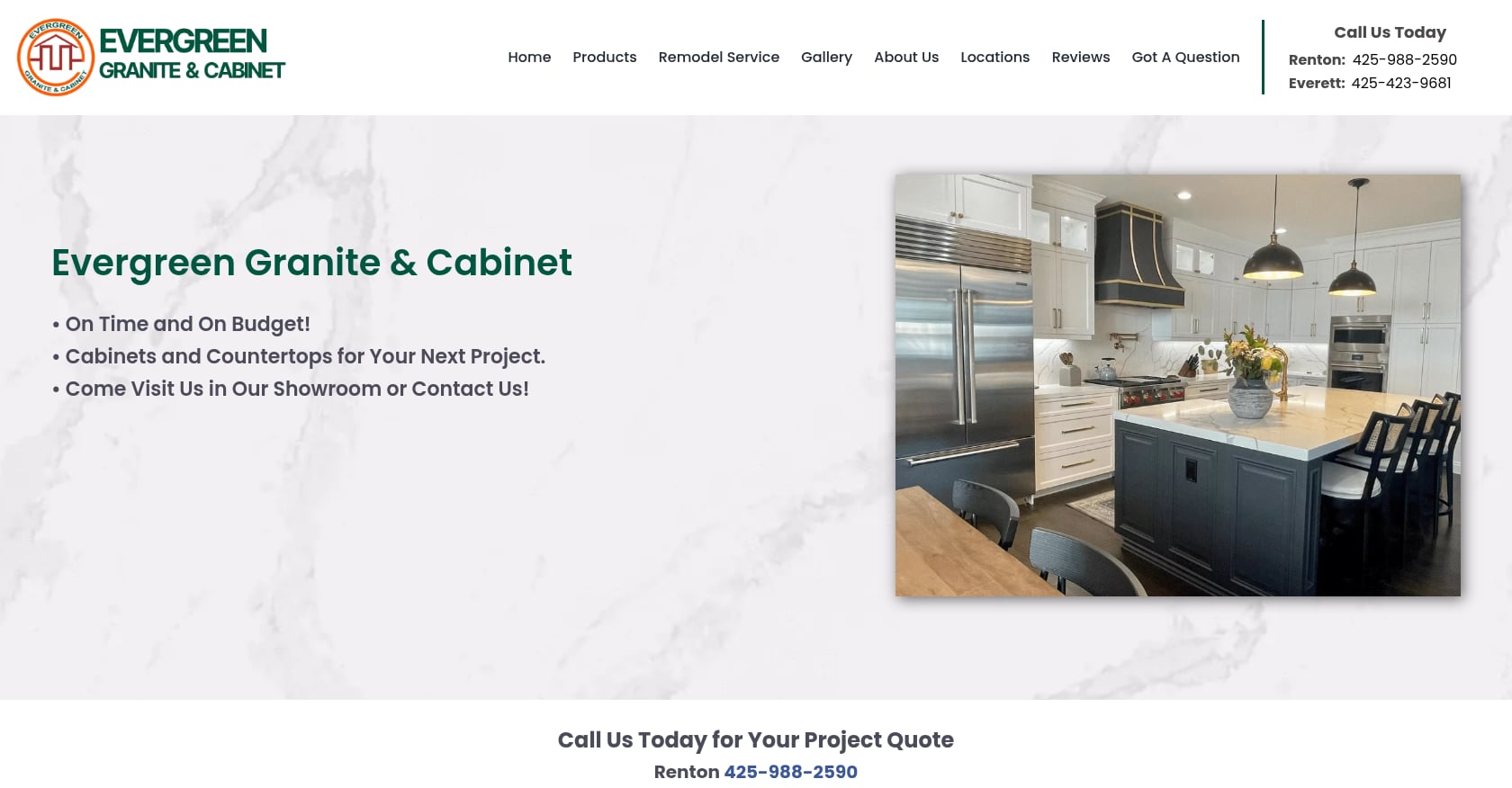 Evergreen Granite & Cabinet Screenshot