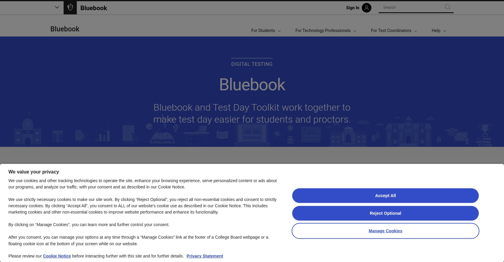 College Board Bluebook Screenshot