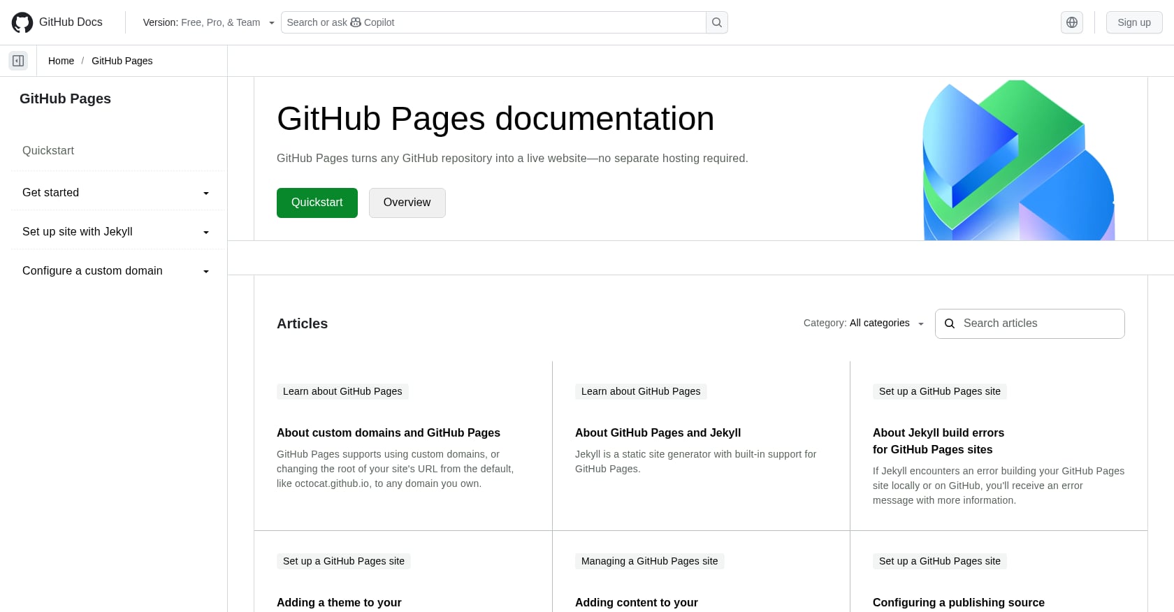 GitHub Pages (Static Site) Screenshot