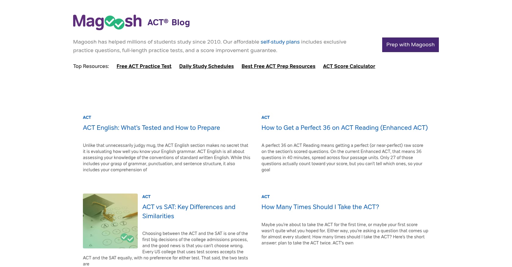 Magoosh ACT Prep Screenshot