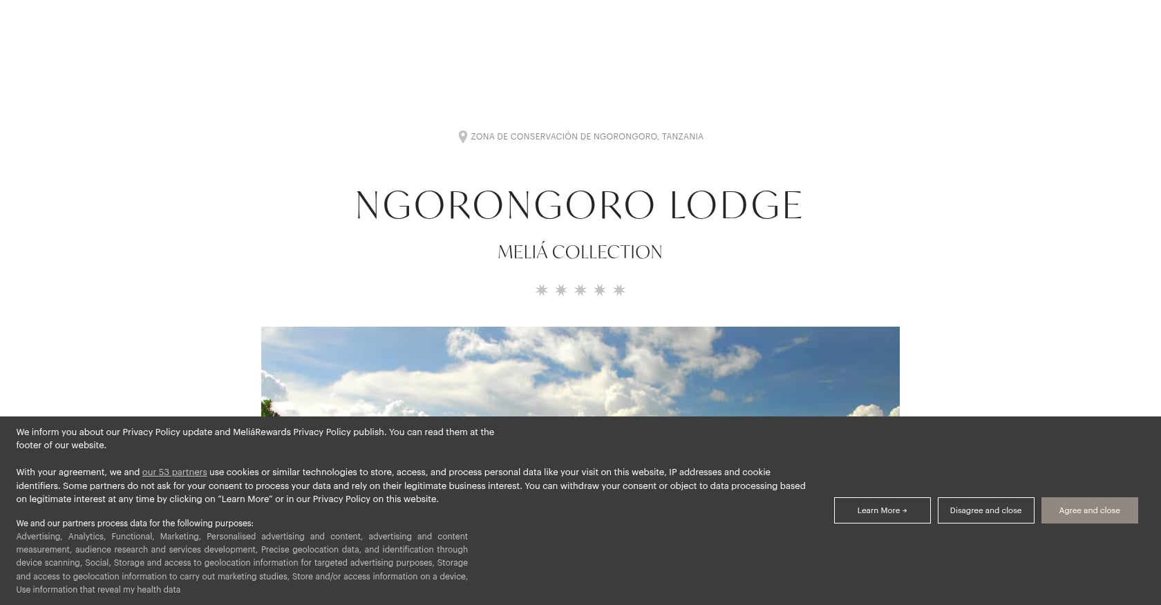 Ngorongoro Lodge Meliá Collection Screenshot