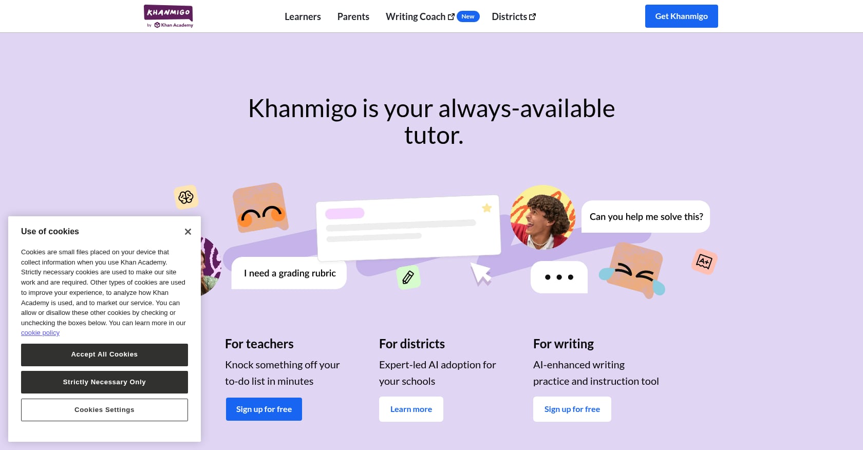 Student-Facing AI Tutoring Screenshot