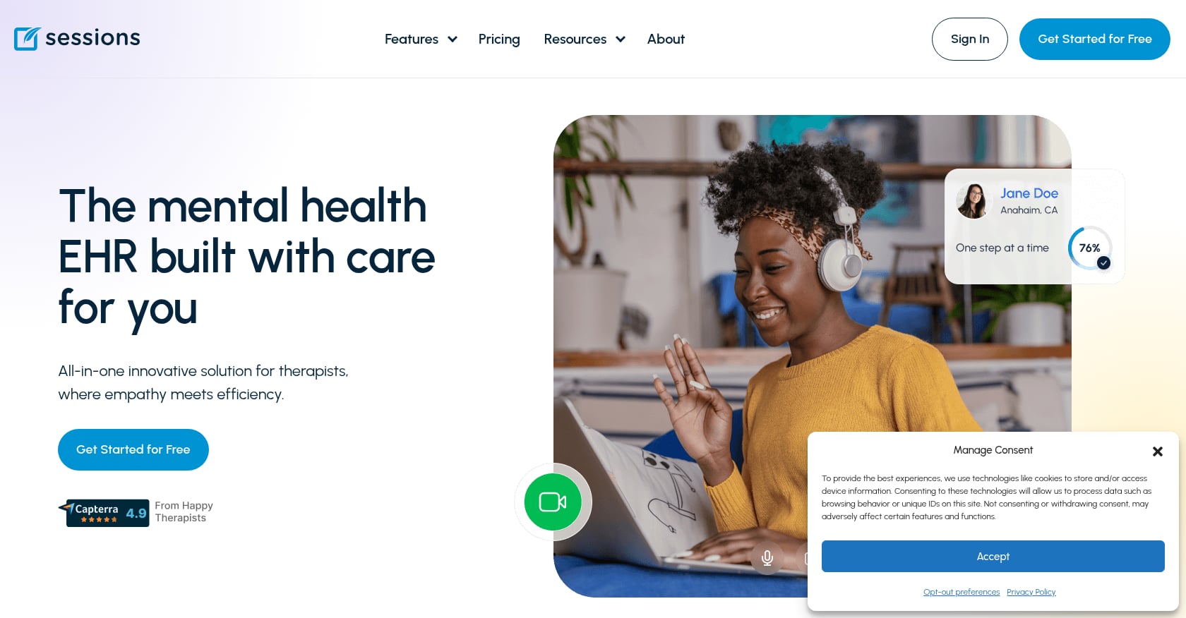 Sessions Health Screenshot
