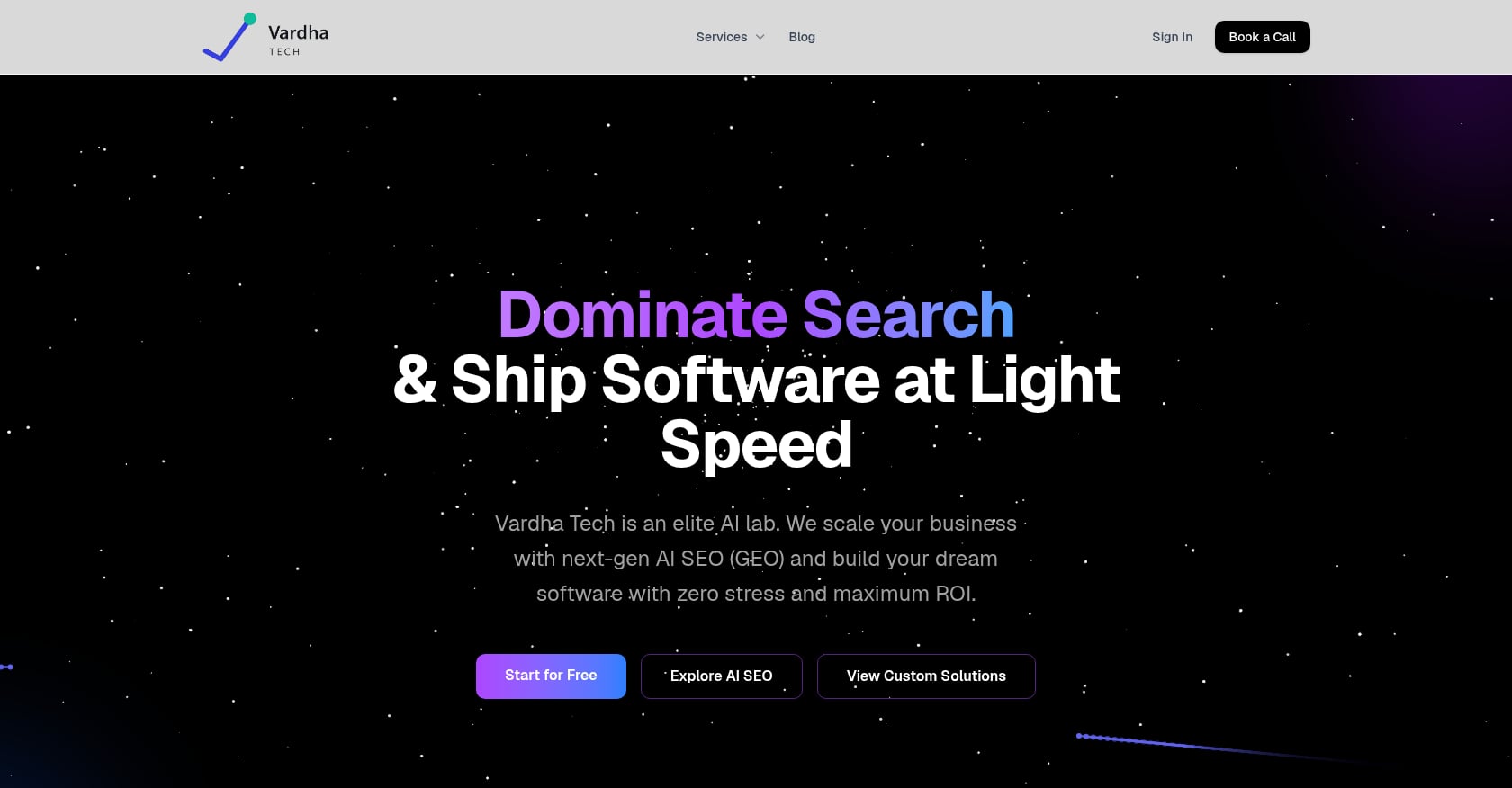 Vardha Tech AI Search Architecture Screenshot
