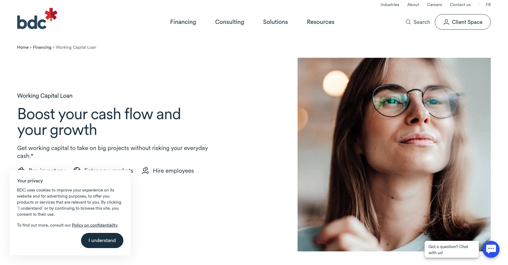 BDC Working Capital Loan Screenshot