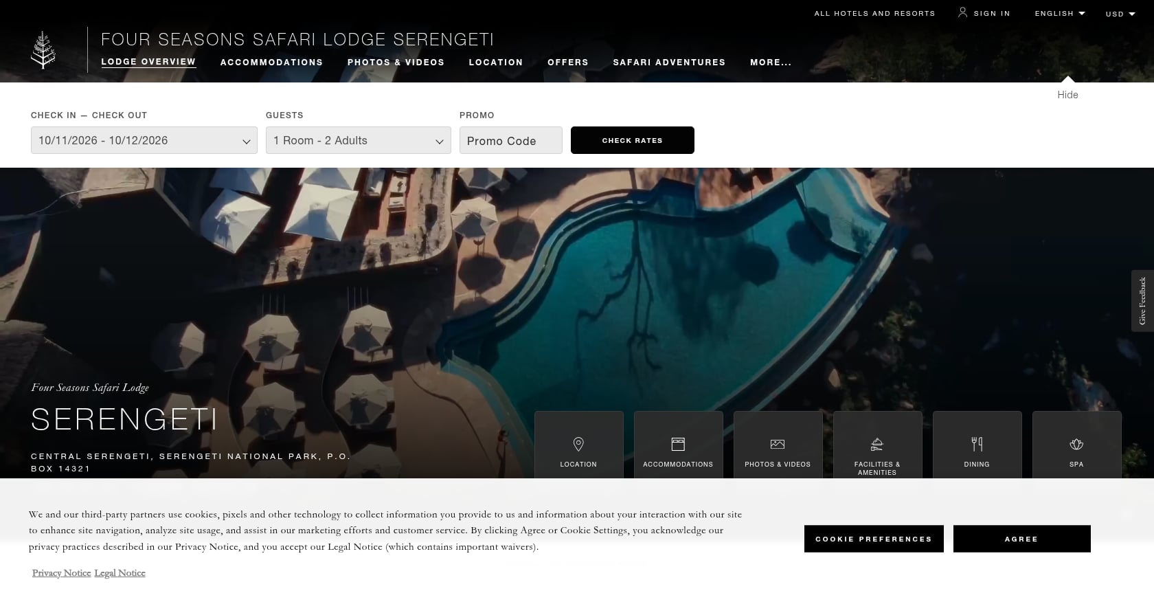 Four Seasons Safari Lodge Serengeti Screenshot